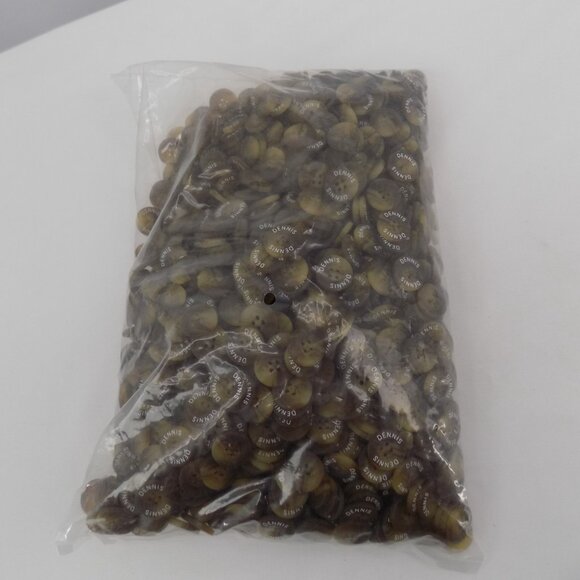 Faux Tortoise 4 hole 28L Buttons 11/16" 18mm 10 Gross 1440 Flat Opaque LOGO NIB - Picture 3 of 5